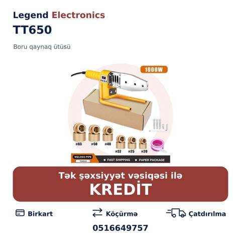 Elan başlığı: Plastik boru üçün qaynaq aparatı TT650 00003791 Plastik — Bakı