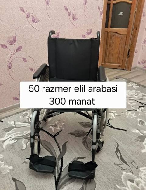 50 ölçülü əlil arabası - Oturacaq eni: 50 sm - Yüngül metal — Zakir Zeynalov