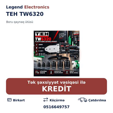 Elan başlığı: Qaynaq aparatı TEH TW6320 əl qövs/plastik qaynağı üçün — Bakı