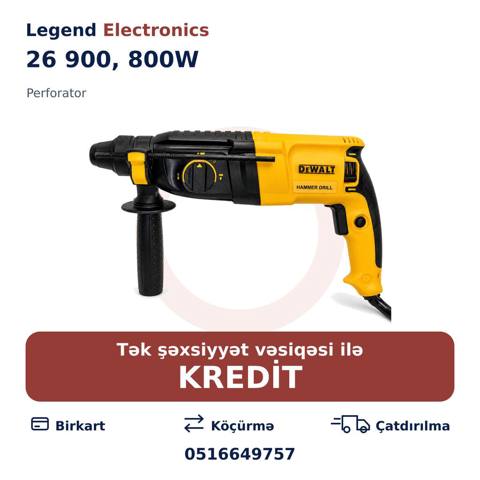 Elan başlığı: Perforator 26 900, 800W Elan mətni: Legend Electronics — Электр шаймандар