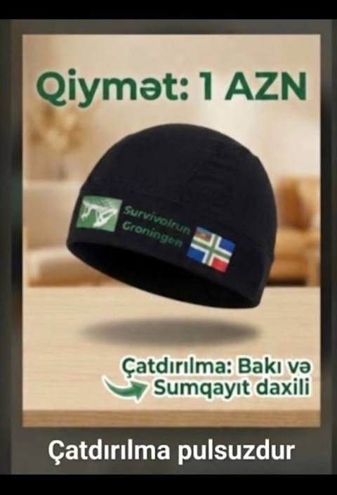 Qara rəngli papaq – “Survivalrun Groningen” yazılı, yan tərəfində — Account 16439790