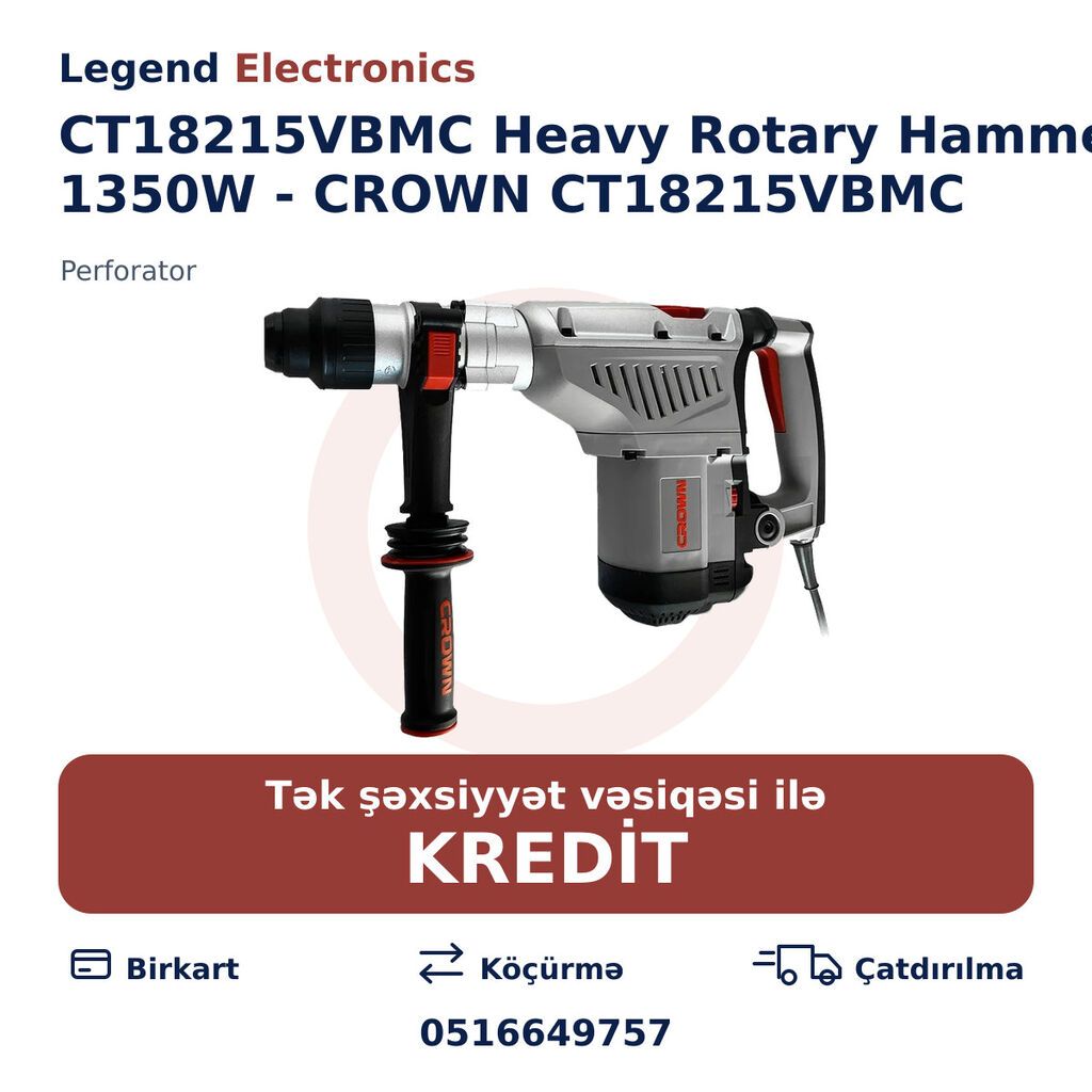 Elan başlığı: Perforator CT18215VBMC Heavy Rotary Hammer, 1350W — Perforatorlar, Bakı