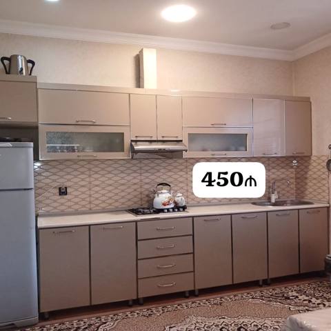 Mətbəx mebeli satılır 450₼. Ölçü 4m. Üzərində qaz moyka aspirator — Bakı