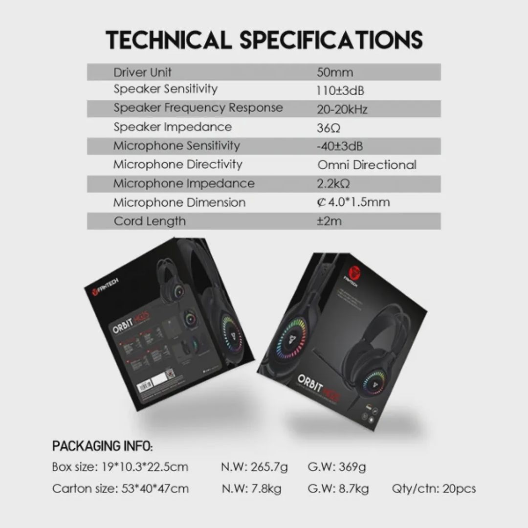 Fantech Orbit HG25 RGB Gaming Headset Black — Kompüterlər və noutbuklar, Bakı (2)