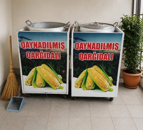 Seyyar satiş ucun qargadali aparati. Qazan tutumu 60/100 arasidi. 1 — Masazır