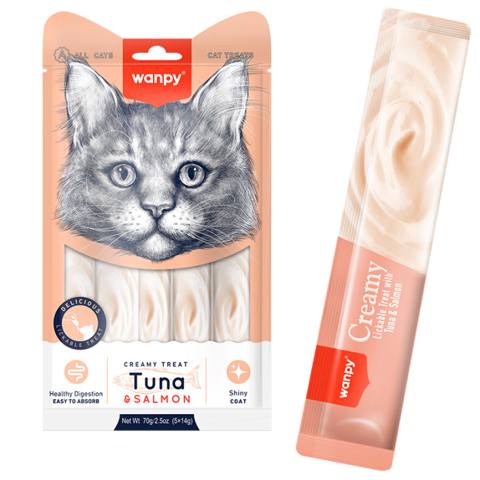 Pişiklər üçün məzə Wanpy Creamy Treat, tuna ilə qızılbalıq, 1 əd — Bakı