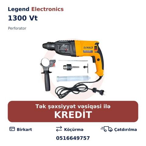 Elan başlığı: Perforator, 1300 Vt Elan mətni: Legend Electronics — Bakı