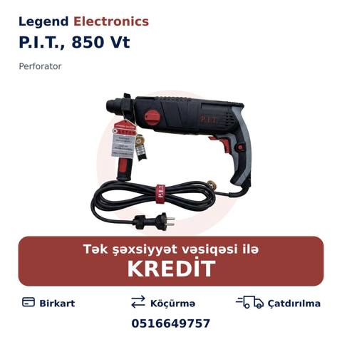 Elan başlığı: Perforator P.I.T., 850 Vt Elan mətni: P.I.T. perforator — Перфораторы