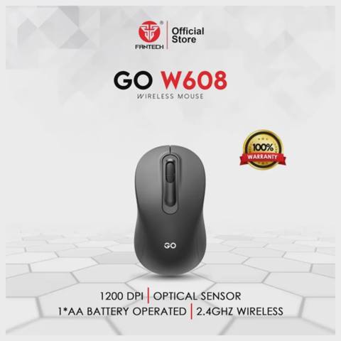 Fantech Go W608 Black Wireless Mouse — HyperTitan