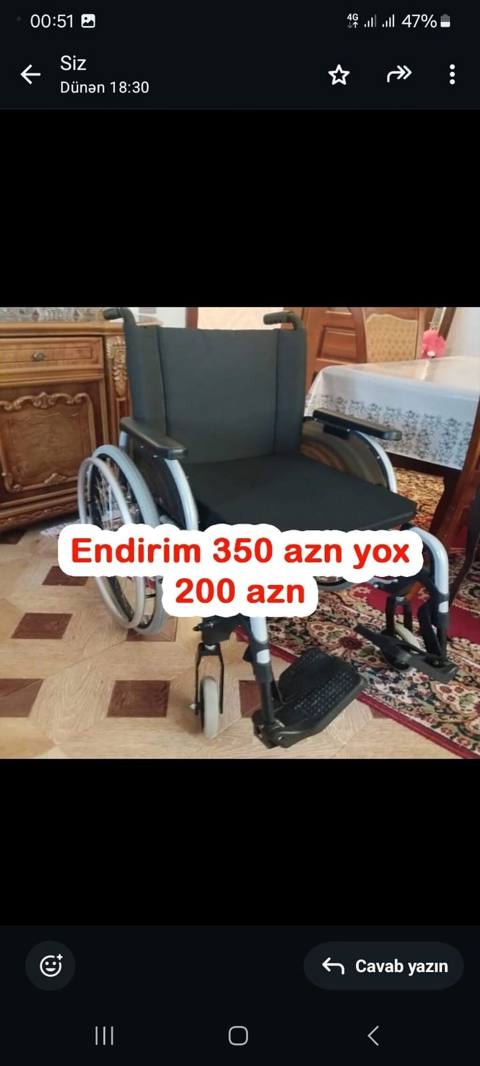 Mexaniki əlil arabası - Təkər ölçüləri: arxa iri təkərlər, ön — Медициналық тауарлар