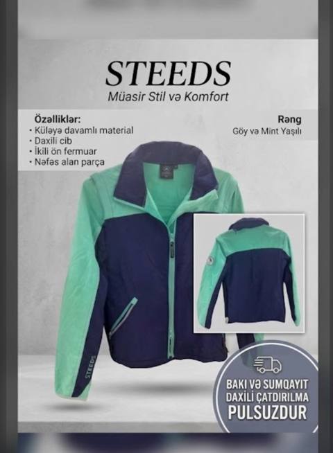 Steeds küləyə davamlı gödəkçə – Müasir stil və komfort Rəng: Göy və — Bakı