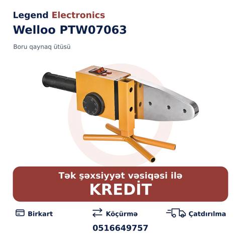 Elan başlığı: Plastik boru üçün qaynaq aparatı Welloo PTW07063 Elan — Инструменты