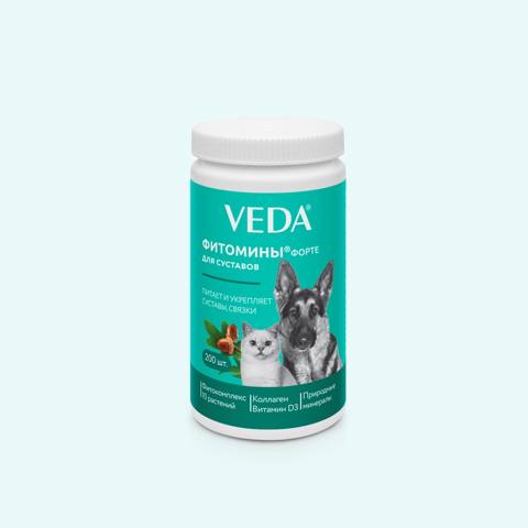 İt və pişiklər üçün vitaminlər Veda Fitomins Forte, sümüklər üçün, 200 əd — Bakı