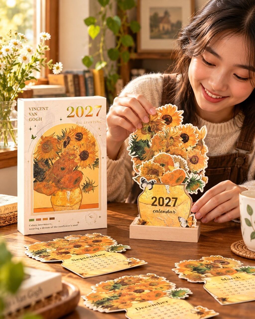 Məhsul: 2027 masa təqvimi – Van Qoq “Günəbaxanlar” temalı — Ofis malları, Bakı (2)