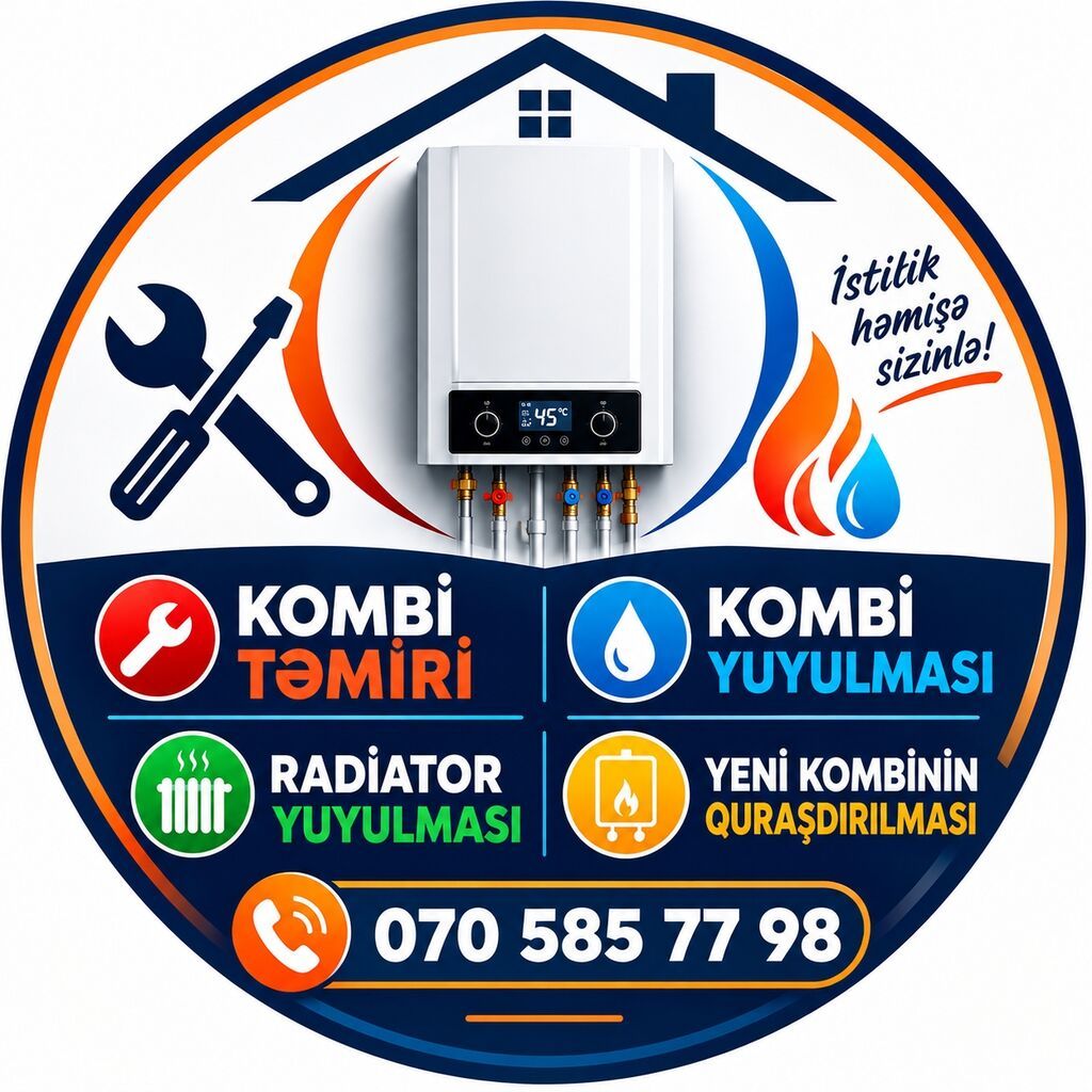 Kombi və radiator problemlərinizə peşəkar həll Kombi təmiri — Kombi, qazanca və su isitici təmiri, Pirəkəşkül