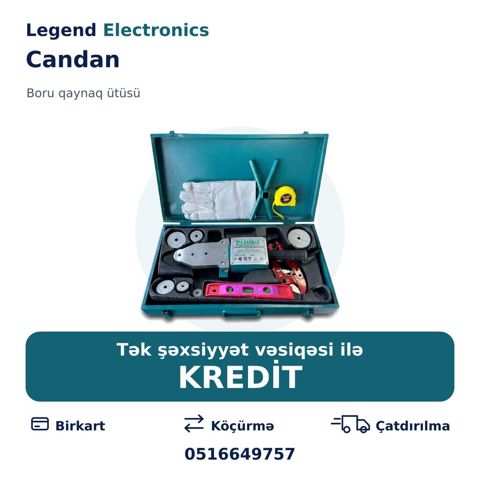 Elan başlığı: Plastik qaynaq aparatı Candan Plastik boruların — Legend Electronics — Lehimleme ekipmanları