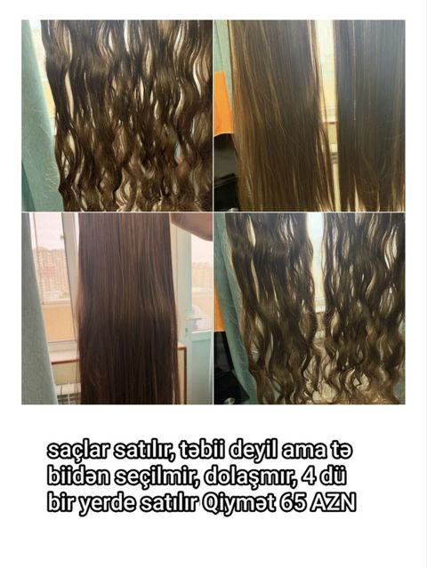Saç tutamları (4 ədəd bir yerdə) - Saçlar satılır, təbii deyil — სილამაზე და ჯანმრთელობა