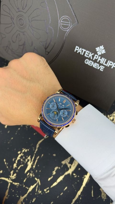 Patek Philippe Geneve kişi qol saatı – mavi günəş şüalı siferblat və — Bakı