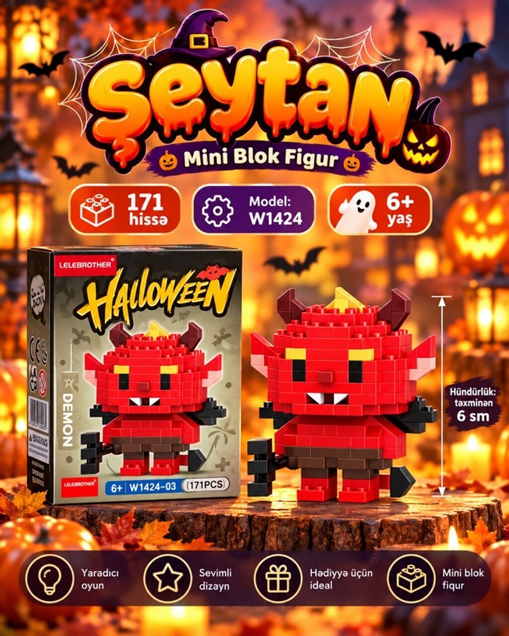Lelebrother Halloween Mini Blok Dəsti – Model: W1424 6 fərqli model — Konstruktorlar, Bakı (8)