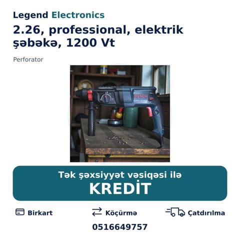 Elan başlığı: Perforator 2.26, professional, elektrik şəbəkə, 1200 Vt — Kırıcı deliciler