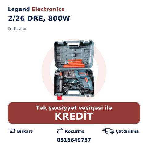 Elan başlığı: Perforator 2/26 DRE, 800W Elan mətni: Perforator 2/26 — Power tools