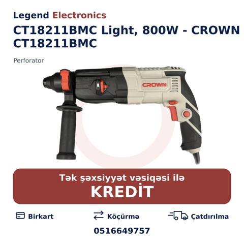 Elan başlığı: Perforator CT18211BMC Light, 800W - Crown CT18211BMC — Kırıcı deliciler