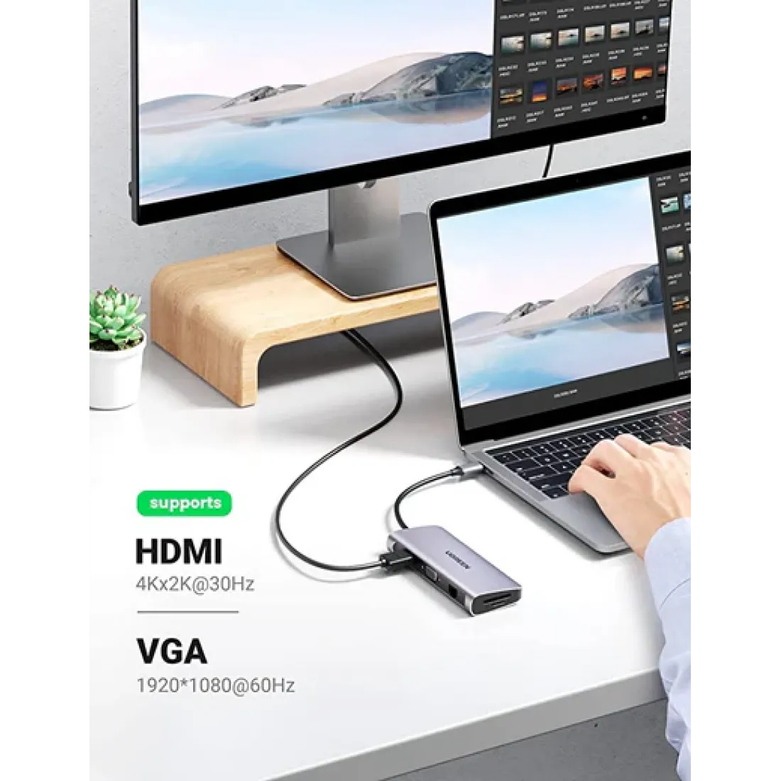 Görüntü ötürücü Ugreen Usb-c Multifunction Adapter 10 in 1 Hub — Kabelləri, adapterlər və keçidçilər, Bakı (2)