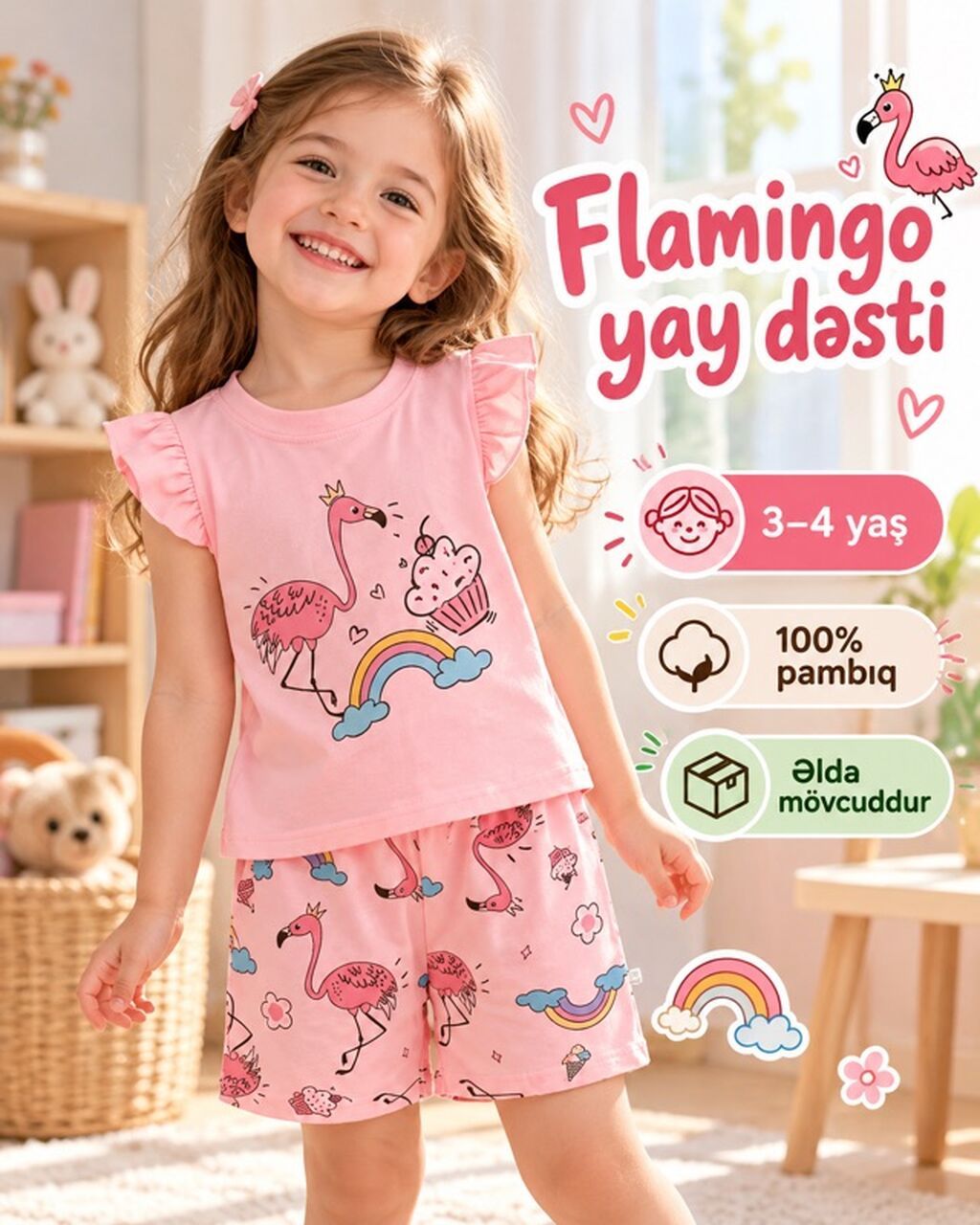 Uşaq dəsti, Qız üçün, 3 - 4 yaş — Uşaq geyimi, Bakı (2)
