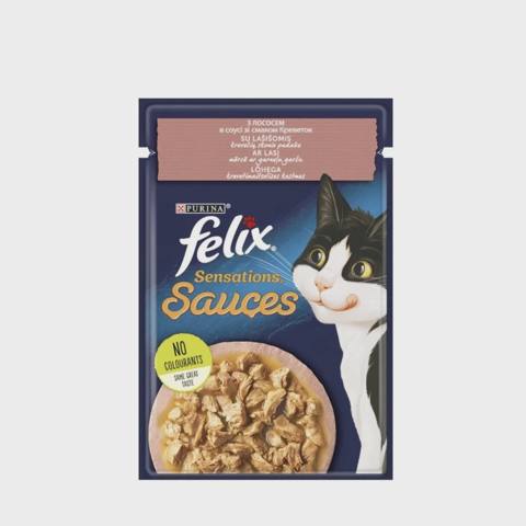 Felix Sensation с лососем и креветками в соусе, 85 гр — Zoo.az
