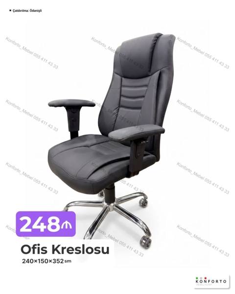 Ofis kreslosu – erqonomik dizaynlı, yumşaq yastıqlama və yüksək bel — Bakı