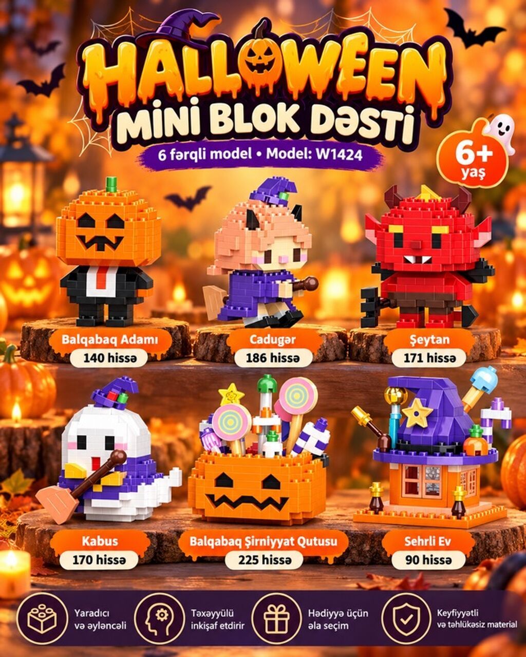 Lelebrother Halloween Mini Blok Dəsti – Model: W1424 6 fərqli model — Konstruktorlar, Bakı (2)