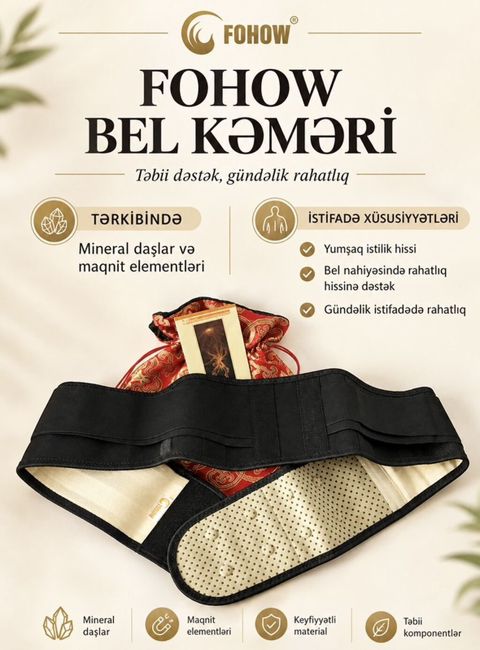 Fohow Bel Kəməri – təbii dəstək, gündəlik rahatlıq Məhsul təsviri — Bakı