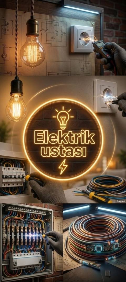 Elektrik Xidmətləri – Keyfiyyətli və Zəmanətli icra edirəm — 3 ₼ · Sumqayıt · Elektrikçi xidmətləri Elektrik Xidmətləri – Keyfiyyətli və Zəmanətli icra edirəm — Sumqayıt