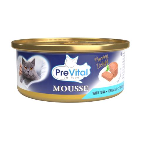 Pişiklər üçün nəm yem PreVital Mousse Tuna 85 q — Товарлар