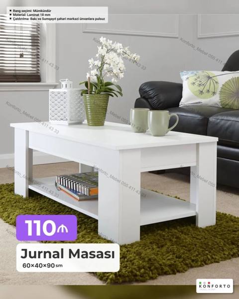 Düz masa, Açılmayan, Təkərsiz, Sadə laminat, Zəmanətsiz — Bakı