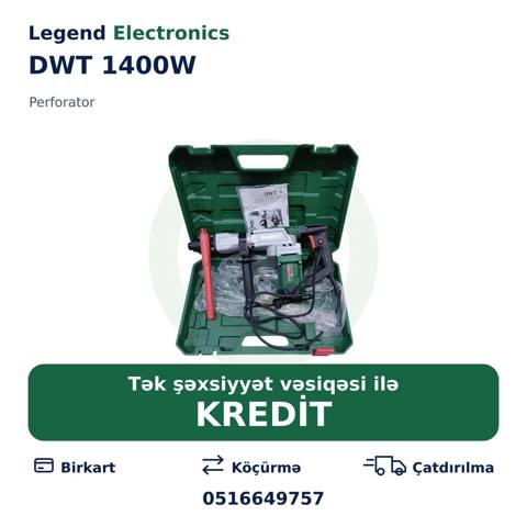 Elan başlığı: Perfarator DWT 1400W Elan mətni: DWT 1400W gücə malik — Электр шаймандар