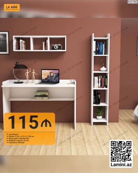 Düz masa, Stulsuz, Polkalı, Siyirməsiz, Sadə laminat — 115 ₼ · Bakı · Kompüter masaları və kresloları Düz masa, Stulsuz, Polkalı, Siyirməsiz, Sadə laminat — Bakı