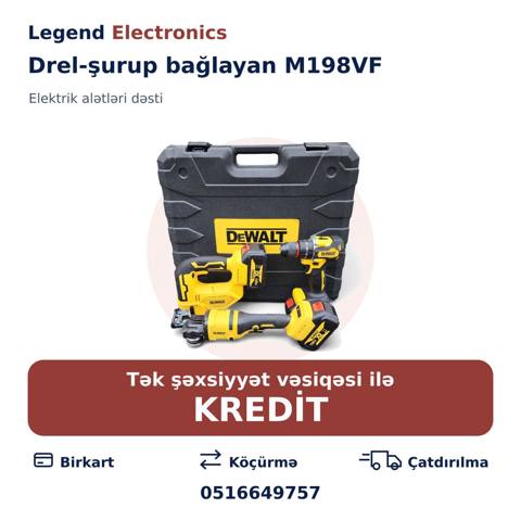 Elan başlığı: Drel-şurup bağlayan M198VF Elan mətni: Legend — Elektrik alətləri