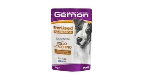 Nəm yem itlər üçün Gemon Pouch Sterilised, toyuq və hind quşu əti ilə, 100 q — Bakı