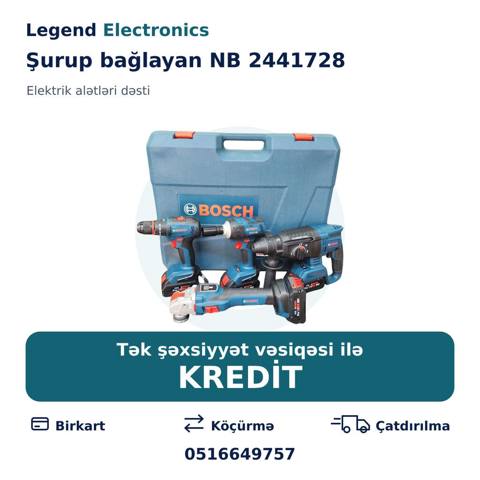 Elan başlığı: Şurup bağlayan NB 2441728 Elan mətni: Elektrik alətləri — Электр құралдар