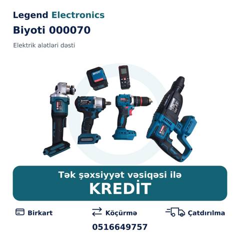 Elanın başlığı: Elektrik alətlər dəsti Biyoti 000070 Elan mətni — Various tool sets