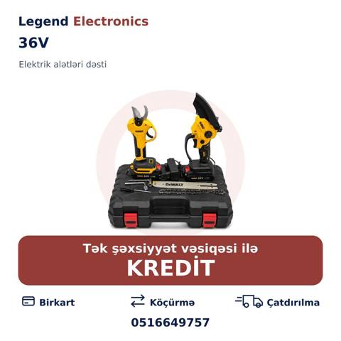 Elan başlığı: Elektrik alətlər dəsti, 36V Elan mətni: Legend — Legend Electronics — Various tool sets