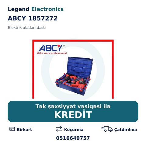 Elan başlığı: Alətlər dəsti Abcy 1857272 Elan mətni: Abcy 1857272 — Legend Electronics — Various tool sets