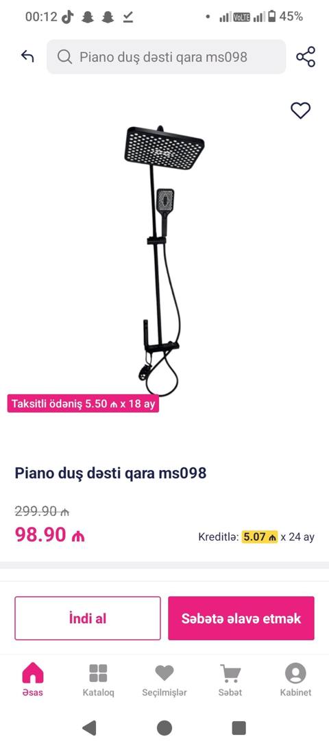 Piano duş dəsti, qara, model ms098 - Rəng: mat qara - Tip: üst — Digah