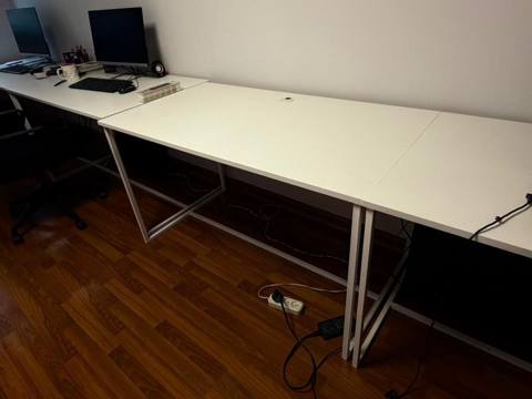 Ofis üçün modulyar iş masası - Rəng: ağ - Dizayn: düz, minimal; metal — Bakı
