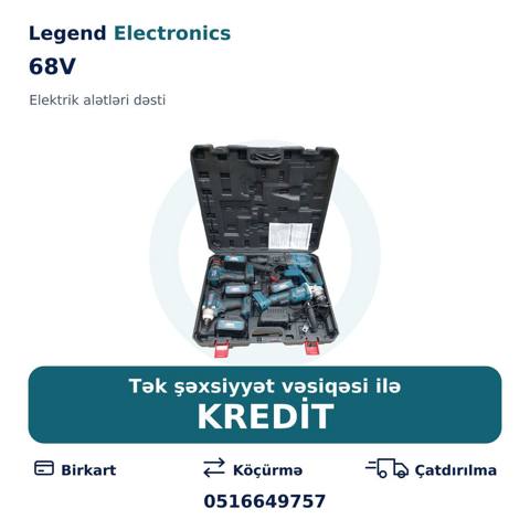 Elan başlığı: Elektrik alətlər dəsti, 68V Elektrik alətlər dəsti, 68V — Various tool sets