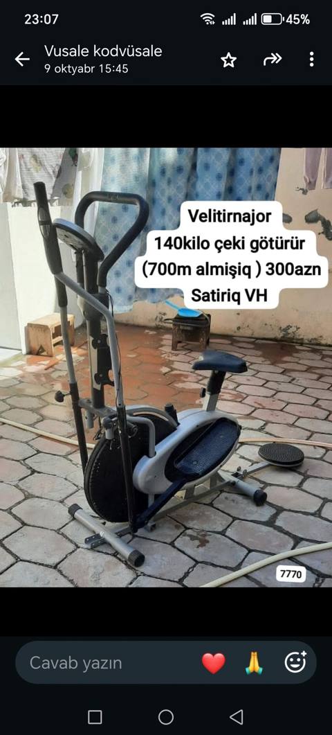 Velotrenajor: 140 kq-a qədər daşıyır. Üzərində idarə paneli, sükan — Гянджа