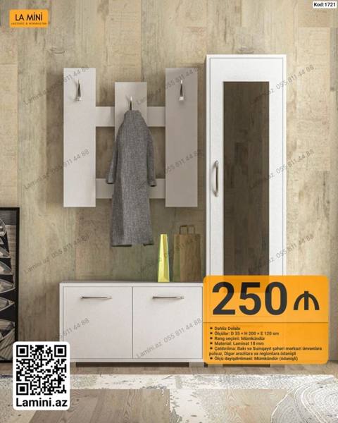 Dəhliz dəsti – kod: 1721 Tərkib: - Asılqan panelləri (3 ədəd askı — Bakı