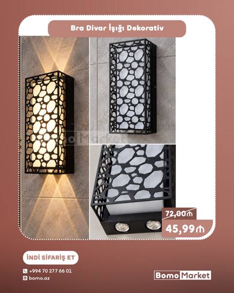 Bra divar işığı – dekorativ - Müasir dizayn: Qara metaldan — 45 ₼ · Баку · Duvara asılı şamlar və lambalar Bra divar işığı – dekorativ - Müasir dizayn: Qara metaldan — Баку