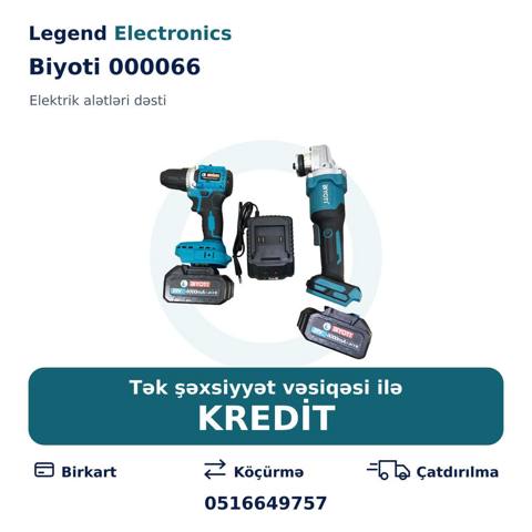 Elan başlığı: Elektrik alətlər dəsti Biyoti 000066 Elektrik alətləri — Power tools